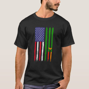 Camiseta Zambian Roots Half American Flag Patriótico Zambia