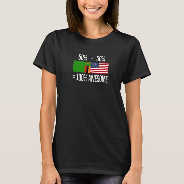 Camiseta Zambian Roots Zambia Zambian American Premium (Frente)