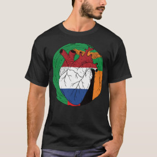 Camiseta Zambian Zambia Koningsdag Holandês Heart