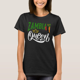 Camiseta Zambiano Rainha Zâmbia Zâmbia Bandeira Zambiana