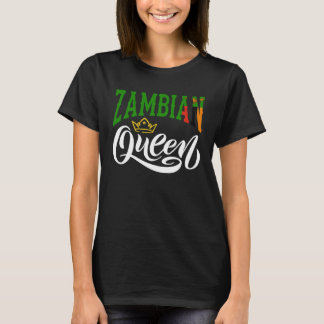 Camiseta Zambiano Rainha Zâmbia Zâmbia Bandeira Zambiana