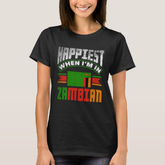 Camiseta Zambiano Zâmbbia Bandeira Zambiana Mais Feliz Quan