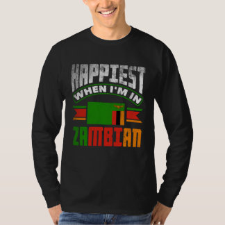 Camiseta Zambiano Zâmbia Bandeira Zambiana Mais Feliz Quand