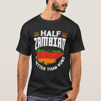 Camiseta Zambiano Zâmbia Bandeira Zambiana Metade Zambiano