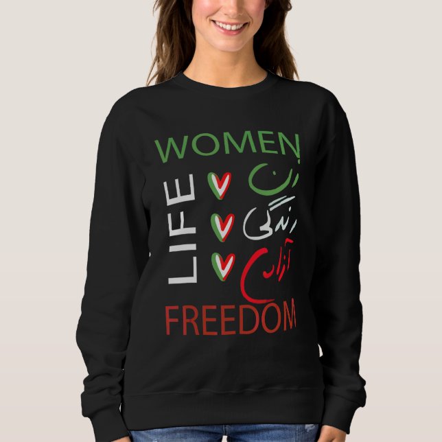 Camiseta Zan Zendegi Azad Empoderar Mulheres Vida Liberdade (Frente)