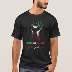 Camiseta Zan Zendegi Azadi Mulher Persa Liberdade Farsi