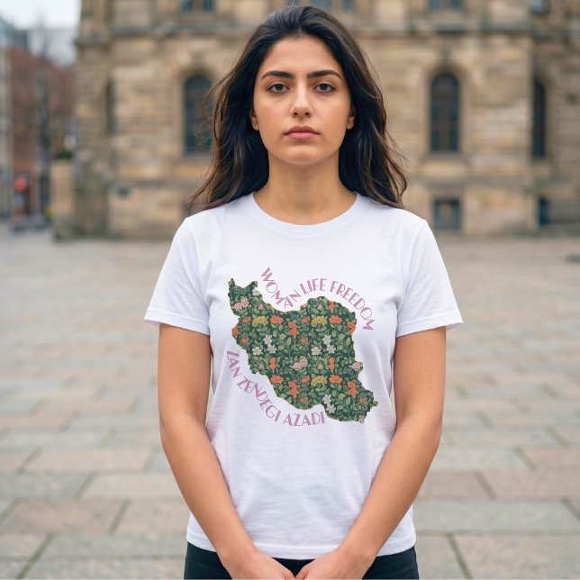 Camiseta Zan Zendegi Azadi | Presente Persa Rosa (Zan Zendegi Azadi | Persian Gift Pink T-Shirt)