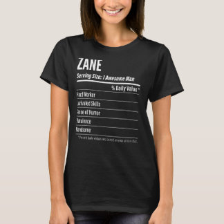 Camiseta Zane Servindo Dimensões Calorias do Rótulo Nutrici