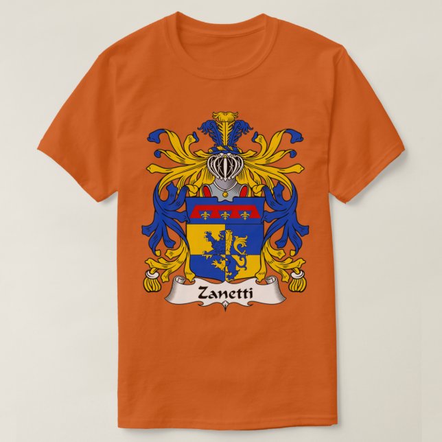 Camiseta Zanetti Casaco da Guarda Familiar de Armas (Frente do Design)