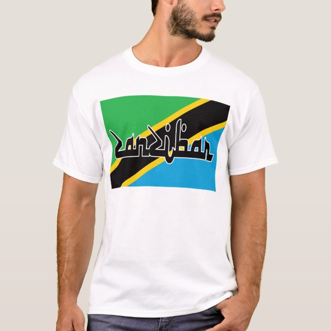 Camiseta Zanzibar, Bandeira da Tanzânia, África Oriental (Frente)