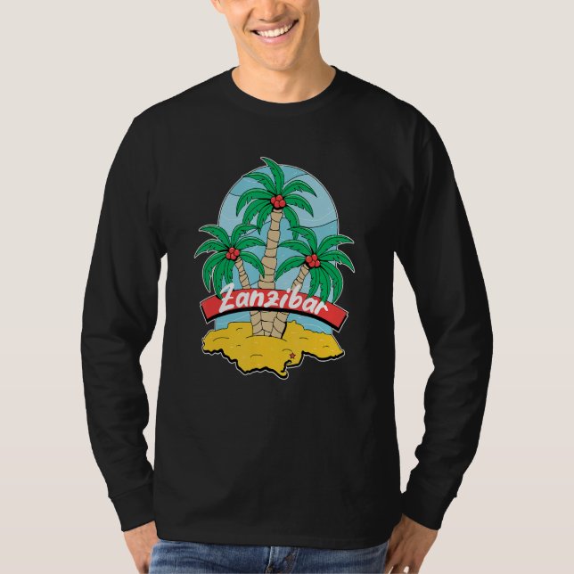 Camiseta Zanzibar Palm Beach Surfing Souvenir Beach Vacatio (Frente)
