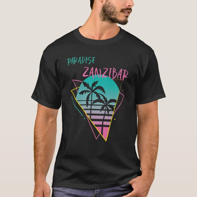 Camiseta Zanzibar Paradise Palm tree Beach Vacation Ocean S (Frente)