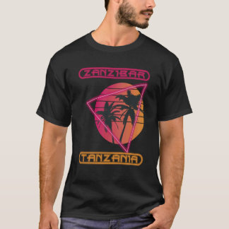 Camiseta Zanzibar Tanzânia Palma Retro Oceano Férias S
