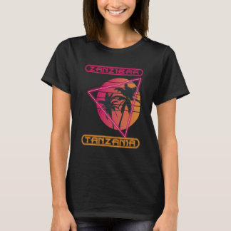 Camiseta Zanzibar Tanzânia Palma Retro Oceano Férias S