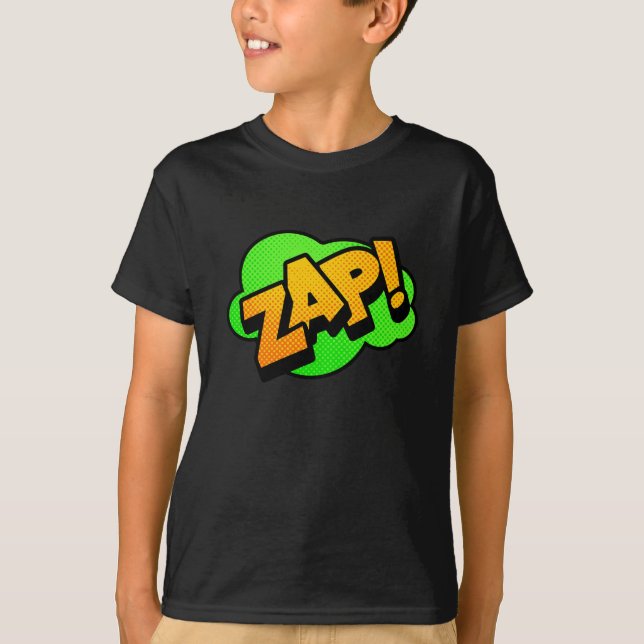 Camiseta Zap de fontes cômicas (Frente)