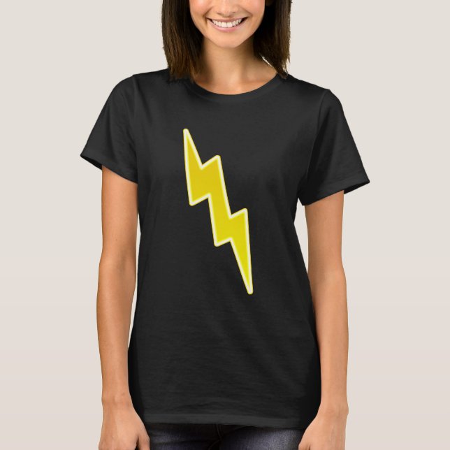Camiseta Zap - o parafuso de relâmpago amarelo (Frente)