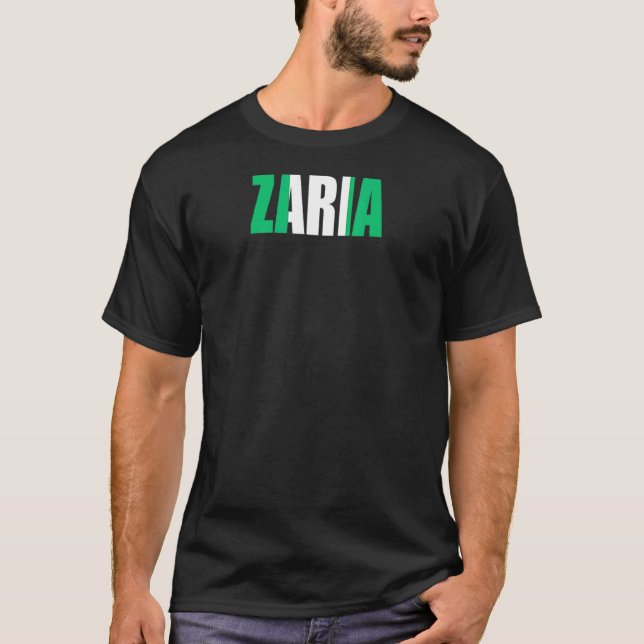 Camiseta Zaria Para Homens Jovens Nigerianos (Frente)