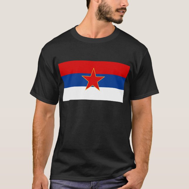 Camiseta Zastava Crne Gore, bandeira de Montenegro (Frente)