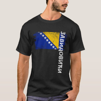Camiseta Zavidovici Bandeira da Bósnia Para Homens Mulheres