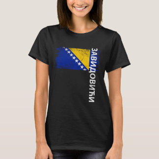 Camiseta Zavidovici Bandeira da Bósnia Para Homens Mulheres