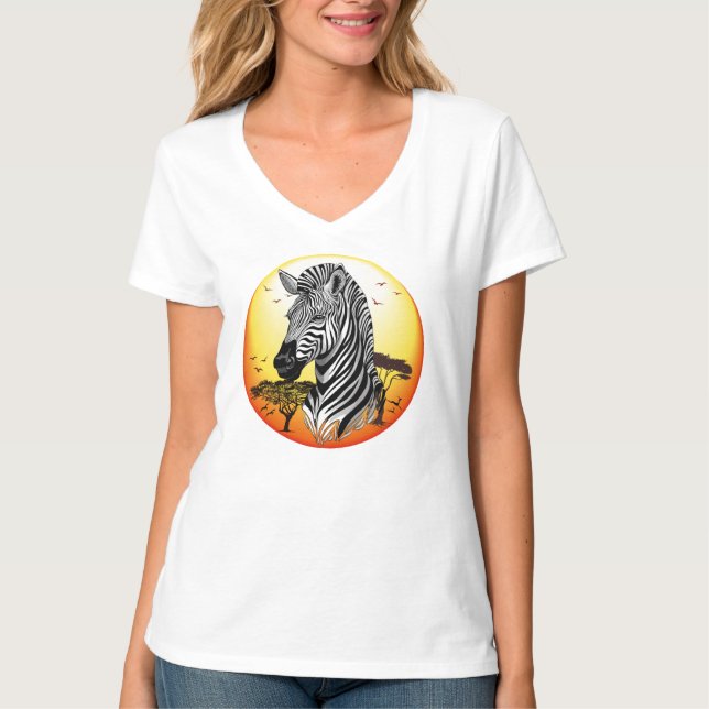 Camiseta Zebra African Savanna Wild Animal (Frente)