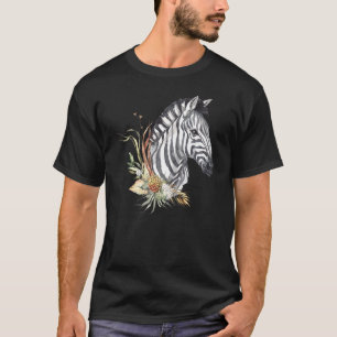 Camiseta Zebra africana I Plana Zebra I Flores Selvagens