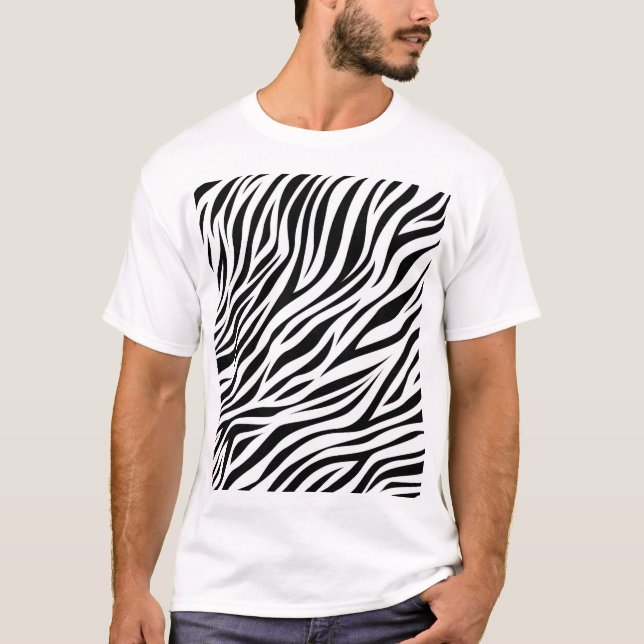 Camiseta Zebra Animal Skin Impressão Pattern-15391 (Frente)
