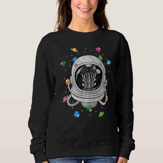 Camiseta Zebra Astronauta Animal Profundo No Universo Cósmi (Frente)