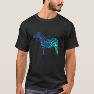 Camiseta Zebra azul violeta ciano para animais