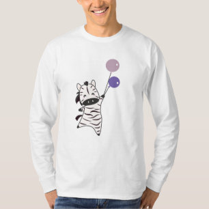 Camiseta Zebra Balloons Cute Animais Safari Zoo Favorito