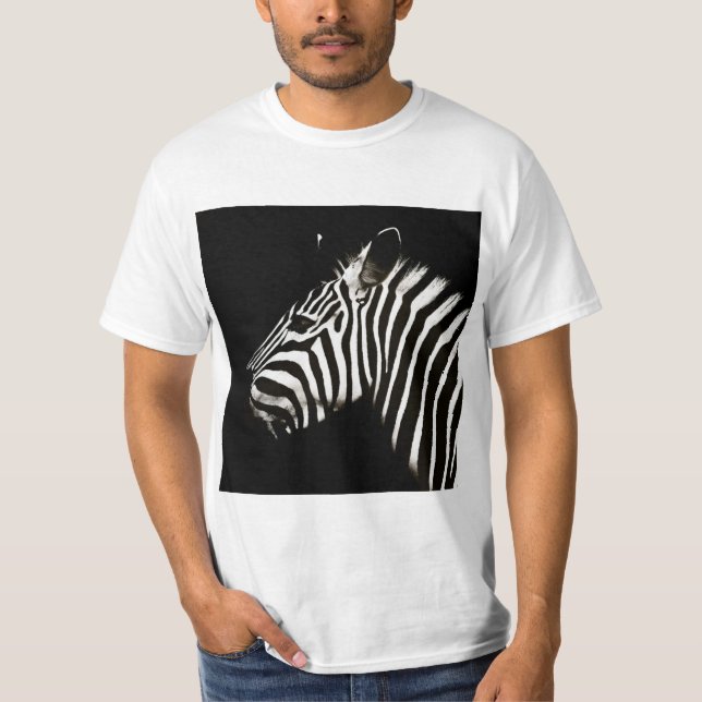 Camiseta Zebra Black and White Stripes Animal (Frente)