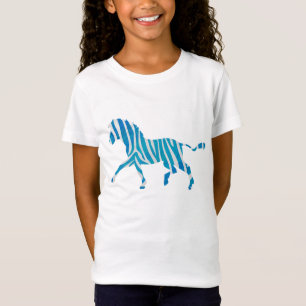 Camiseta Zebra Blue e White Silhouette