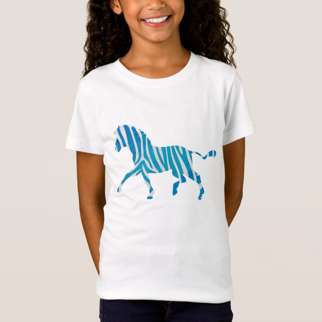 Camiseta Zebra Blue e White Silhouette (Frente)