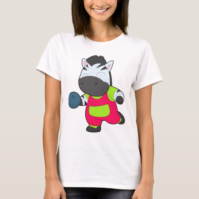 Camiseta Zebra Boliche Bola de boliche Esportes (Frente)