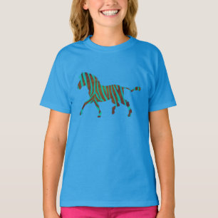 Camiseta Zebra Brown e Teal Impressão