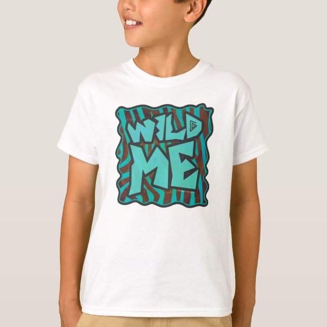 Camiseta Zebra Brown e Teal Wild Me Design (Frente)