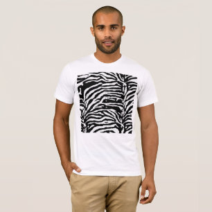 Camiseta Zebra Camouflage Padrão Artístico Negro e Branco