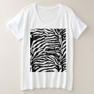 Camiseta Zebra Camouflage Padrão Artístico Negro e Branco
