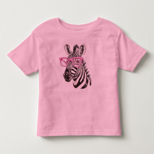 Camiseta Zebra com Óculos Rosa (Frente)