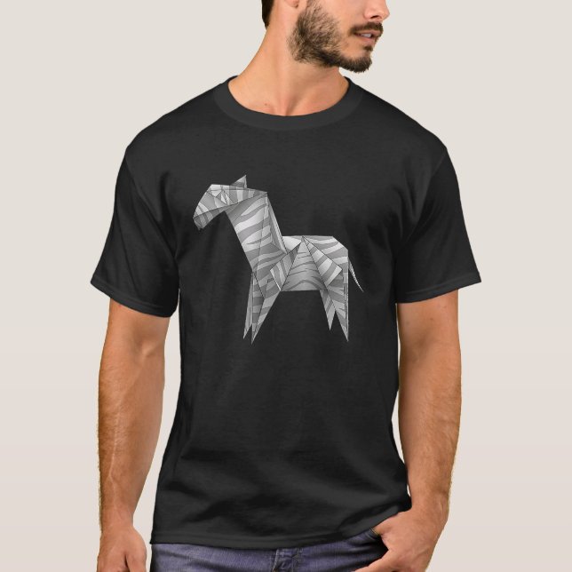Camiseta Zebra  Cute Origami Zebra (Frente)