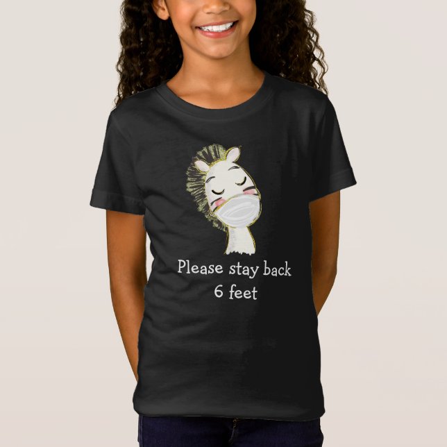 Camiseta Zebra da máscara de segurança social distante (Frente)