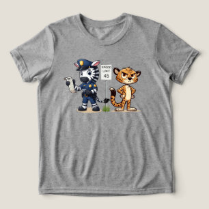 Camiseta zebra da polícia fofa & chita