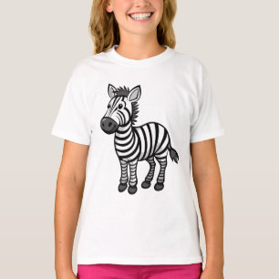 Camiseta Zebra de desenho animado fofo – Adorável animal de