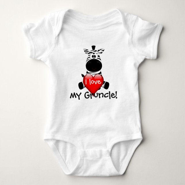 Camiseta Zebra design com "Eu amo meu tio" (Frente)