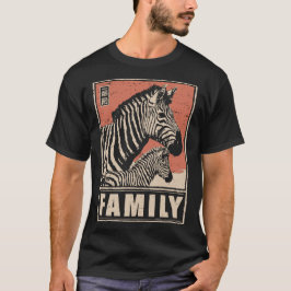 Camiseta Zebra e Foal - Conexão da Família Safari Negrito