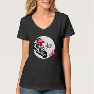 Camiseta Zebra Engraçada com Flores