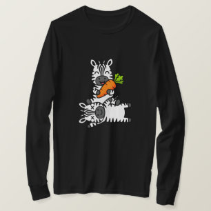 Camiseta Zebra Feliz e Fofo com Cenoura Desenho Animado Div