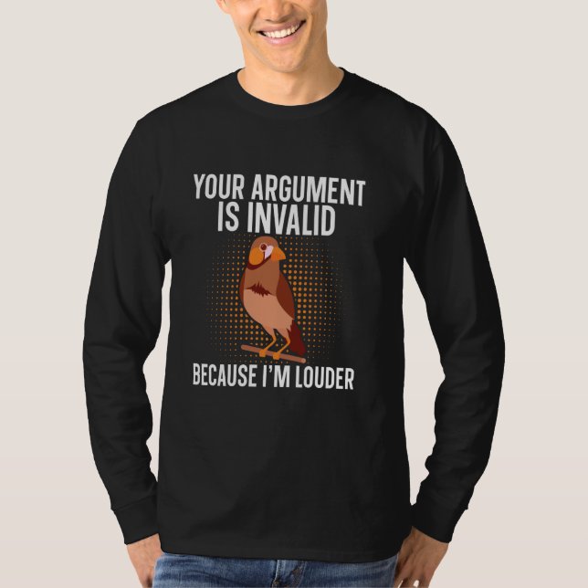 Camiseta Zebra Finch Proprietário da Bird Lover Enchida Ani (Frente)