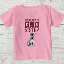 Camiseta Zebra fofa irmã mais velha rosa