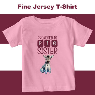 Camiseta Zebra fofa irmã mais velha rosa